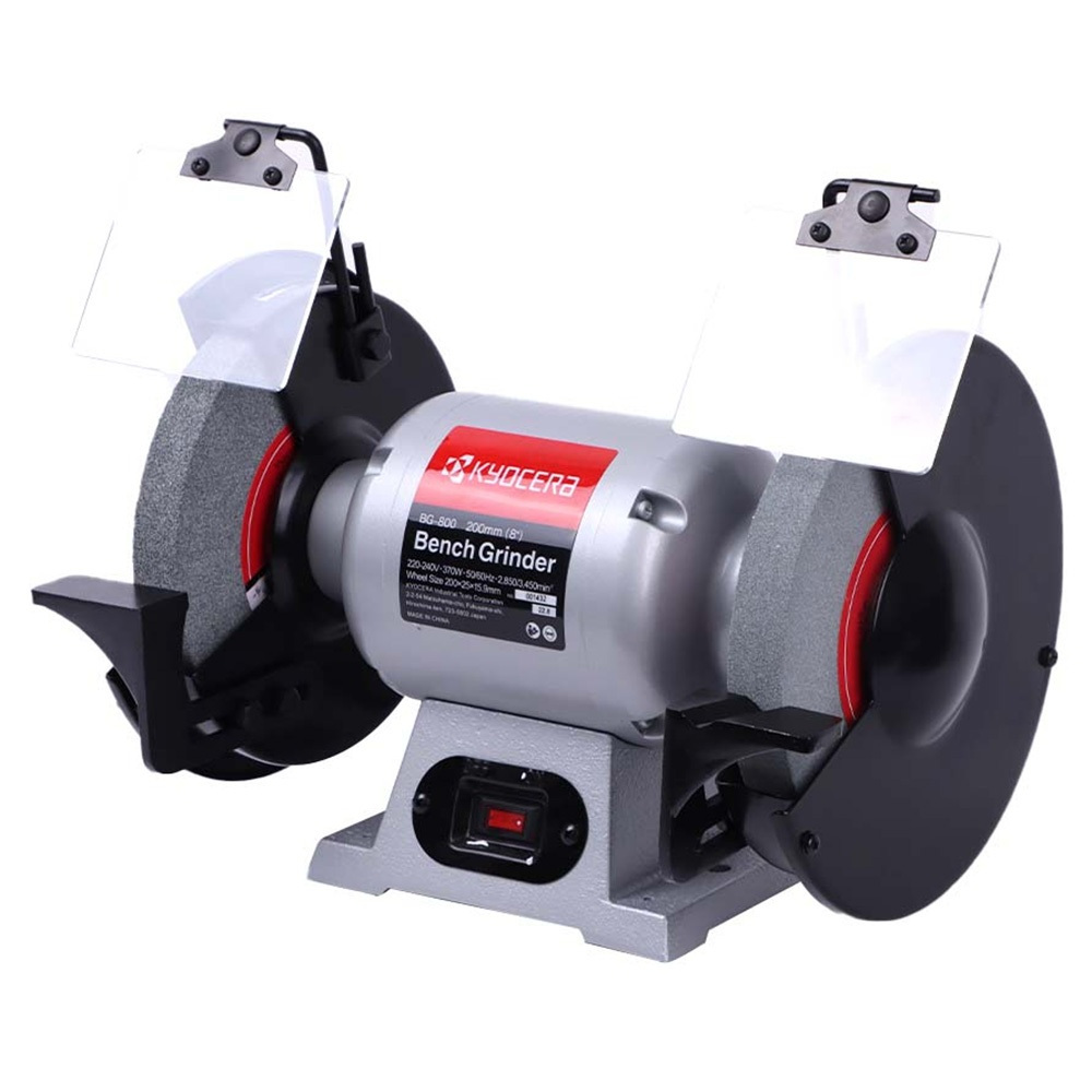 Kyocera  (RYOBI) มอเตอร์หินไฟ เครื่องเจียร์ตั้งโต๊ะ BENCH GRINDER ขนาด 8 นิ้ว (375วัตต์) รุ่น BG-800 ราคา ถูกที่สุด ดีลบีเคเค แกลเลอรีภาพที่ 3