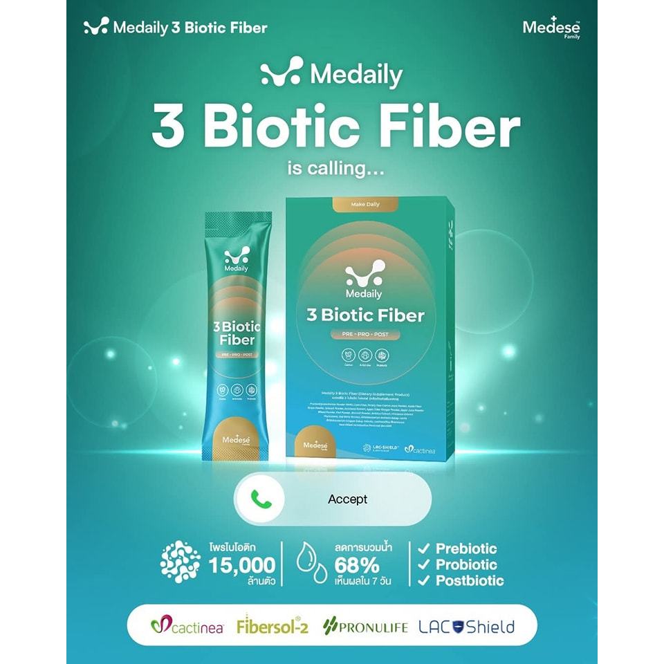 เมดีสไฟเบอร์ Medaily Pro Fiber ไฟเบอร์ลดบวมคุณหมอใบเตยแท้100%