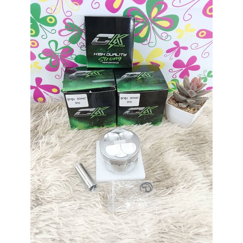 ชุดลูกสูบ โซนิค CK 58-62 มิลสลัก13 พร้อมหลบวาล์ว 4วาล์ว ใส่w110i  ไม่มีชัก หลบวาล์ว 19/17