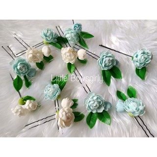 ดอกมะลิซ้อน ดอกไม้ติดผมดินปั้น กิ๊บติดผม เครื่องประดับผมชุดไ…