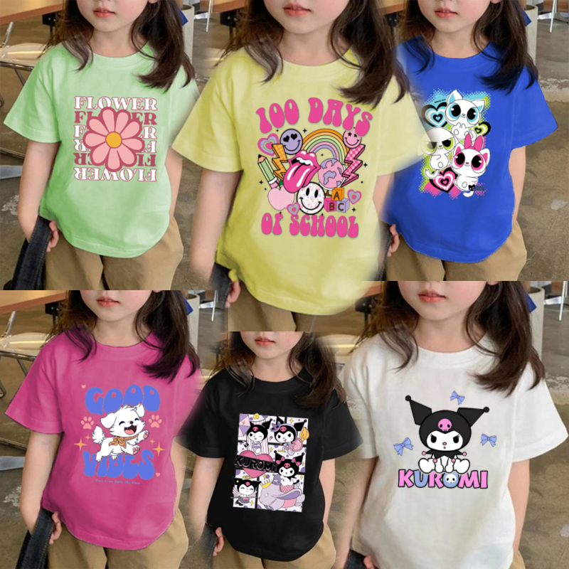 เสื้อยืดเด็ก แขนสั้น เสื้อผ้าเด็ก สีพื้น เนื้อนุ่ม ใส่สบาย ไม่ร้อน