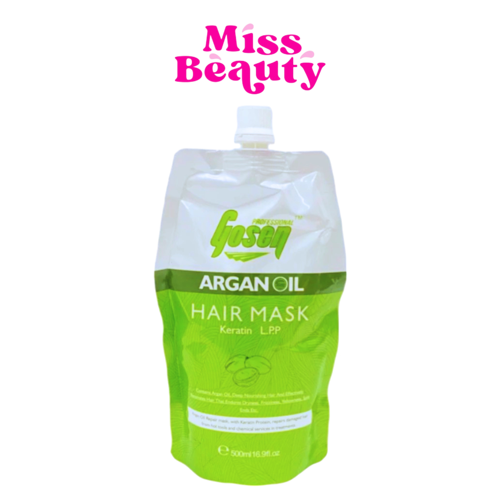 (ถุง) GOSEN ARGANOIL HAIR MASK ทรีทเม้นท์ โกเซ็น อาร์แกน ออยล์ แฮร์ มาส์ก 500 มล.