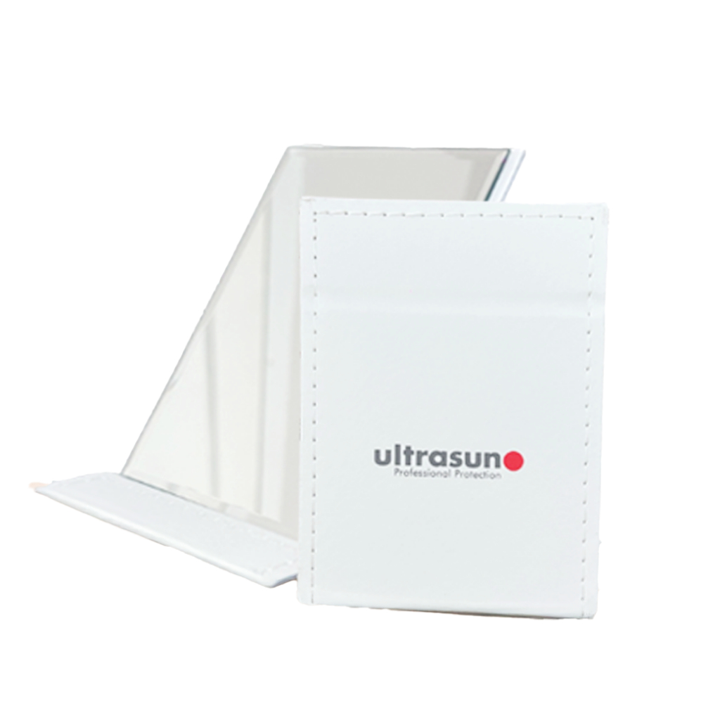Ultrasun กระจกแต่งหน้า ตั้งโต๊ะ พกพา พับเก็บได้ หุ้มหนัง PU อย่างดี ของแท้ 100 % by oum olivia ราคา ถูกที่สุด ดีลบีเคเค รูปภาพหลัก