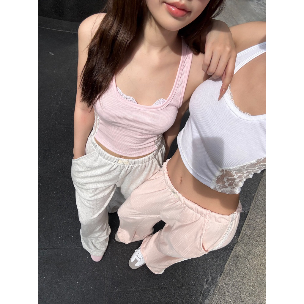 (New) URBANDIVA.STUDIO | Lounge Pointelle Pants | กางเกงขายาว กางเกงผ้ายืด