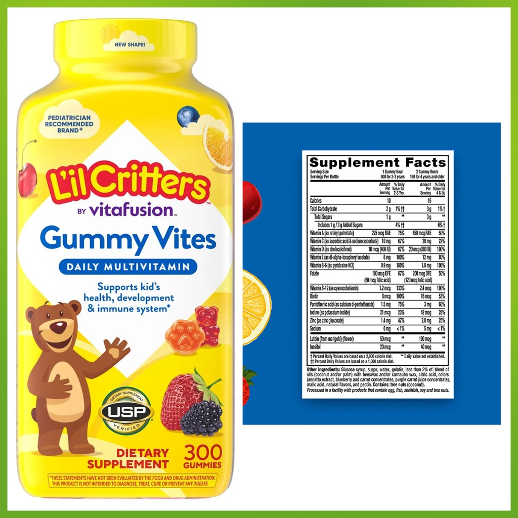 (Exp.09/2026)L’il Critters Gummy Vites Daily Multivitamin 300 เม็ด