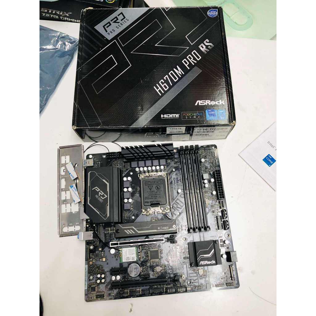 mainboard (1700) ASROCK H670M PRO RS + wifi  ครบกล่อง ประกันเหลือ