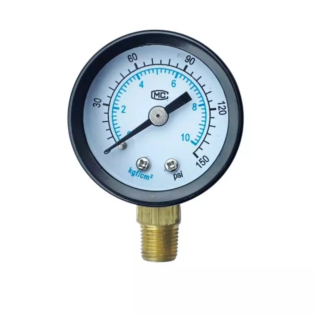 เกจวัดแรงดัน (Pressure Gauge) หน้าปัด 40mm. เกลียวออกล่าง BSP 1/8 ขนาด 0-10 Bar