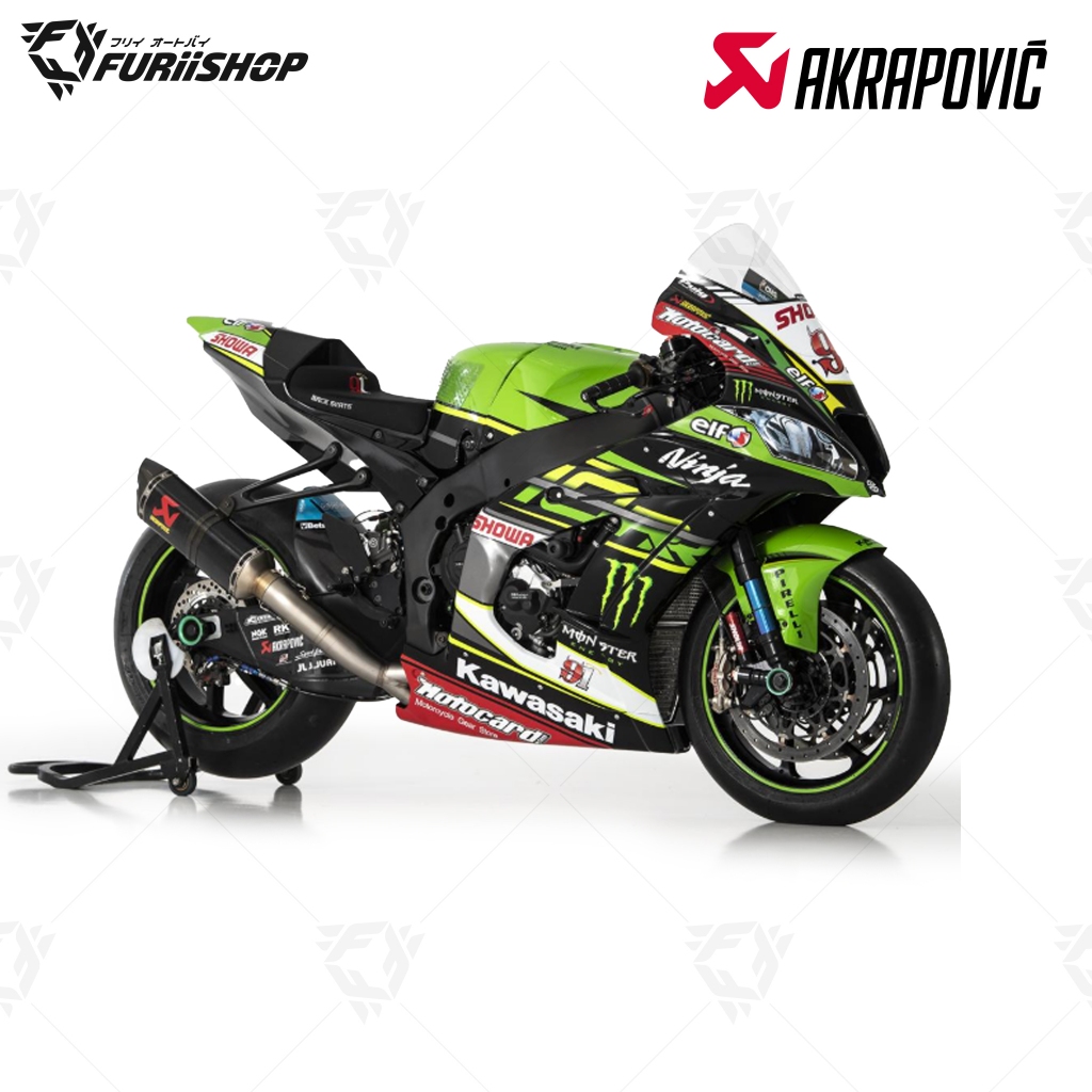 ท่อสูตร/ท่อแต่ง/ท่อไอเสีย Akrapovic Slip on Carbon คอตรง Version 2 WSBK : for Kawasaki Zx10RR 2021-2