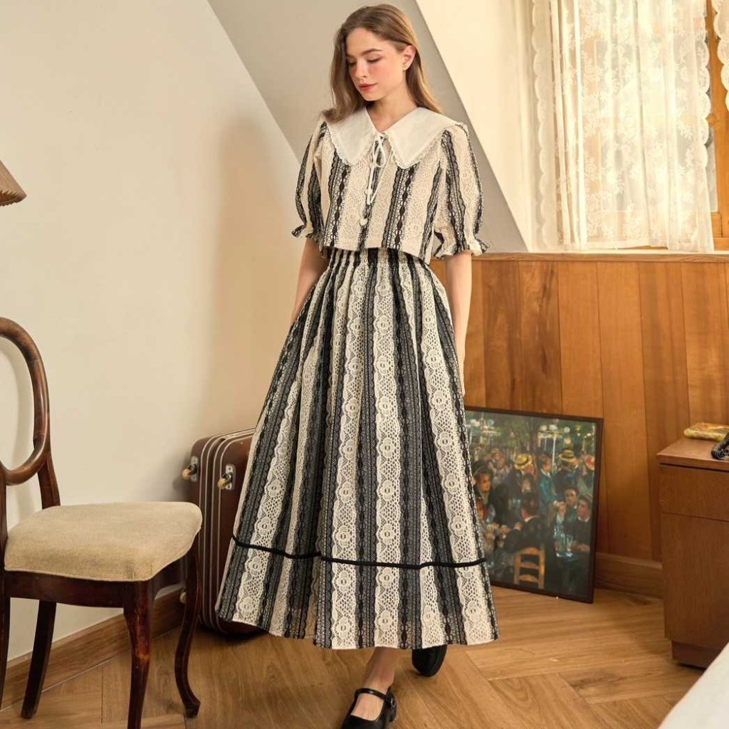 LINENNE - Catherine Tops - Victoria Midi Skirt (quart)