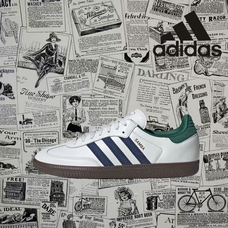 🍒(ของแท้ 100 % ) adidas originals Samba OG IH4882 สีน้ำตาล/น้ำเงิน/ขาว/เขียว