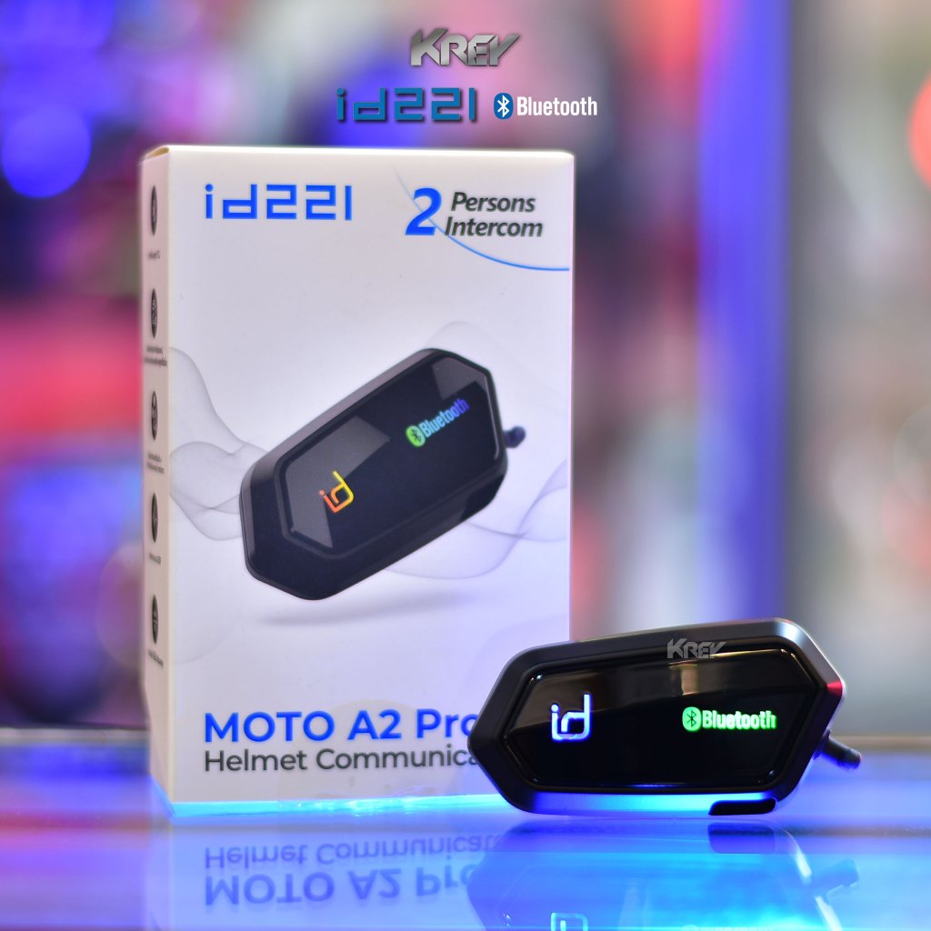 บูลทูธติดหมวก id221 MOTO A2 Pro BLACK (รับฟรี VDOติดตั้ง )
