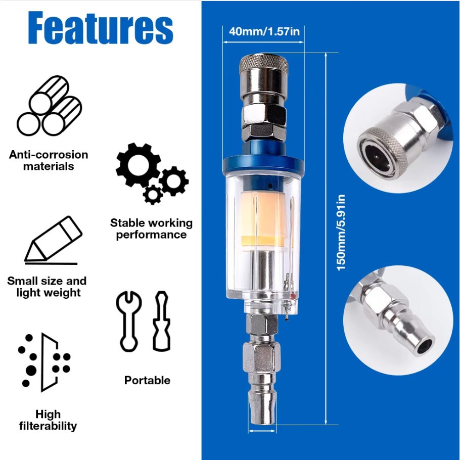 เครื่องแยกน้ำมันและน้ำ สำหรับการกรองปืนพ่นสีลม - รูปที่ 4