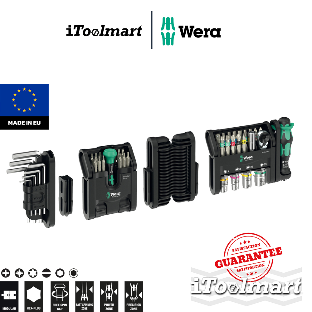 Wera Tool-Check Modular ชุดประแจหกเหลี่ยม 05049003001 (7pcs) / ชุดไขควงเล็ก Tool-Check Modular Micro 1 05049002001 21pcs