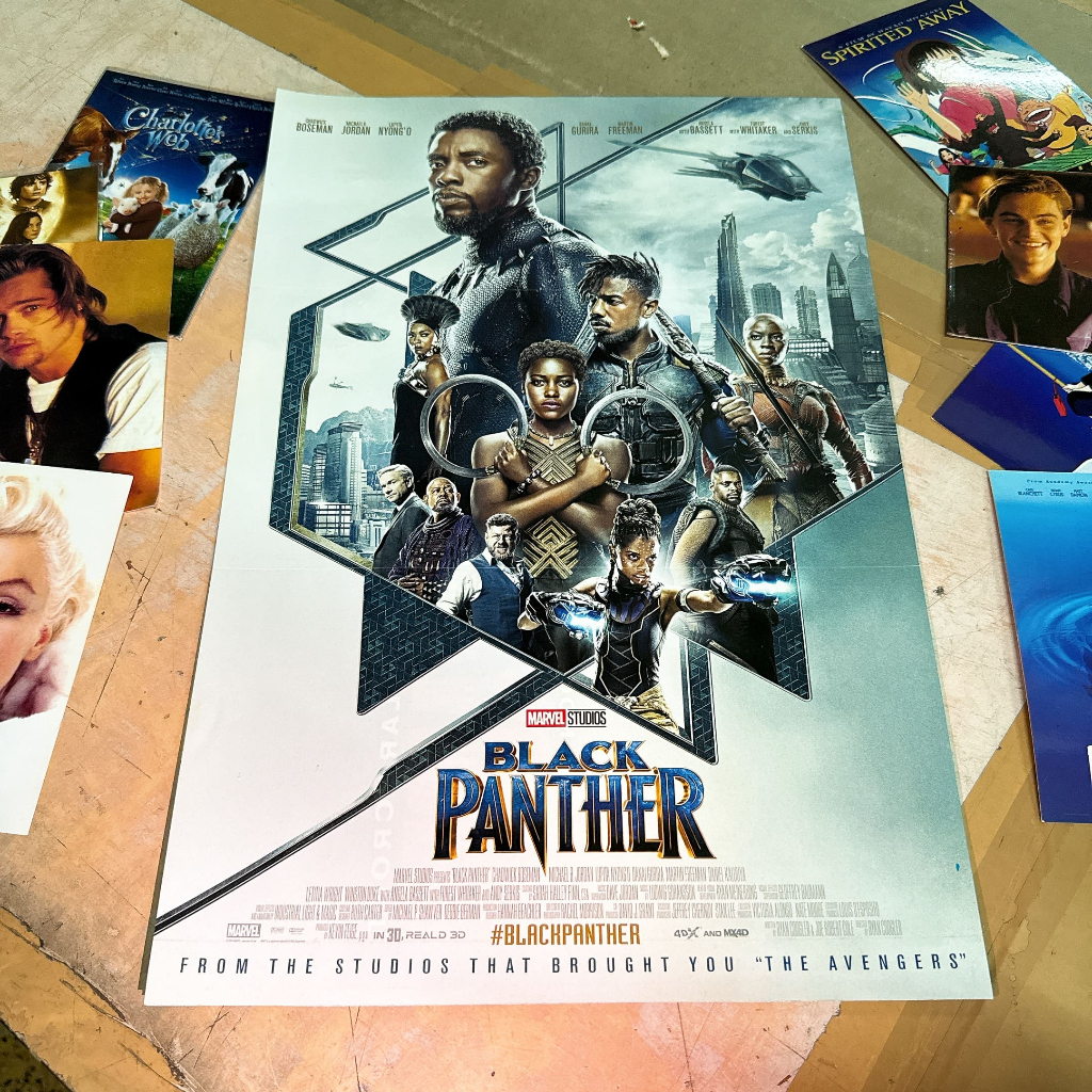 Black Panther โปสเตอร์หนัง โปสเตอร์หนังฮีโร่ มาร์เวล Marvel โปสเตอร์ติดผนัง รูปติดผนัง ของเก่าสะสม