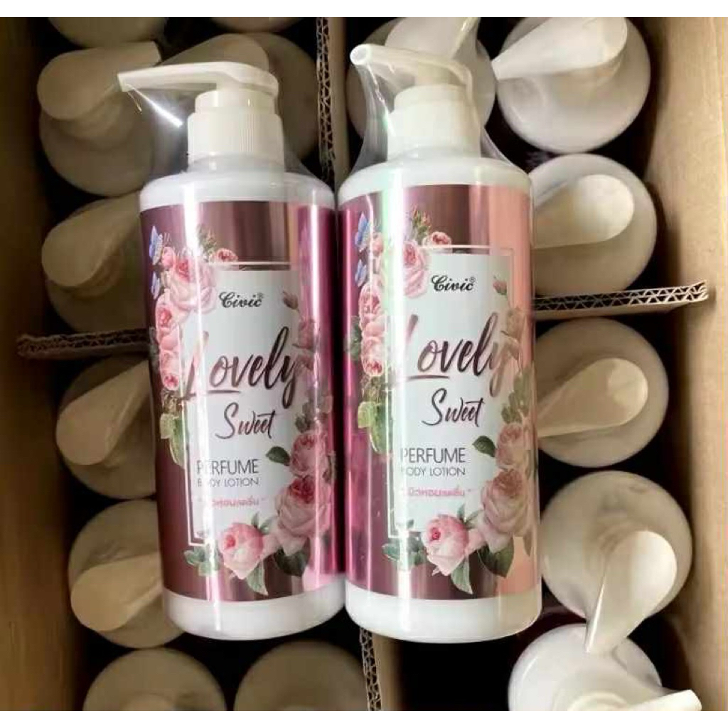 (แพ็ค2ขวด)โลชั่นน้ำหอม ซีวิค เลิฟลี่ สวีท เพอร์ฟูม บอดี้โลชั่นขนาด 600กรัม CIVIC LOVEL Y SWEET PERFU