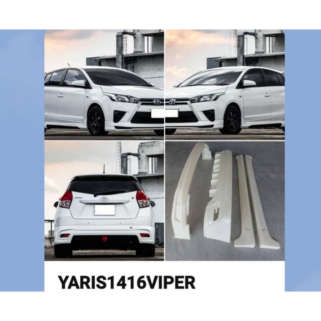 สเกิร์ต ชุดแต่งรถยนต์ TOYOTA YARIS 5 DOOR ปี 2014-2016 ทรง VIPER