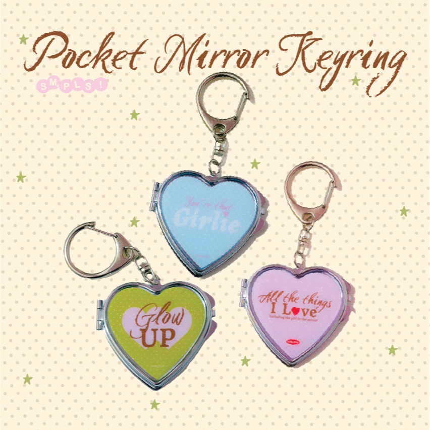 Compact Mirror Keyring (Girlie Kit Col.) พวงกุญแจกระจกพกพา แขวนห้อยกระเป๋าได้ - SM,PLS!