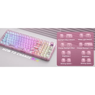 [โค้ดคุ้มลด20%] YUNZII X98 Crystal Mechanical Keyboard คีย์บอร์ดไร้สาย Wireless Bluetooth Custom X 98 Keycap