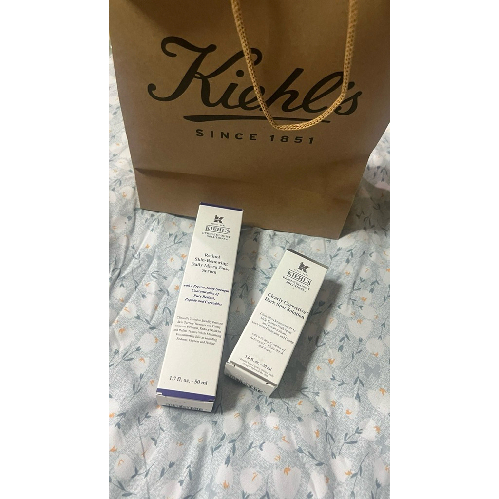 ส่งต่อ ของแท้ มือหนึ่ง KIEHL'S DARK SPOT 30ML และ RETINOL SERUM 50ML