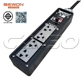 BEWON ปลั๊กพ่วง 4 ที่ มีเบรกเกอร์ควบคุม [ Extension plug ] รุ่น BW-284BMG รองรับกำลังไฟสูงสุด 3500W พร้อมสาย VCT