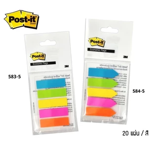 3M Post-it Flags โพส-อิท แฟล็กซ์ ขนาด 0.47"×1.7" สำหรับคั่นหน้า จัดหมวดหมู่ สามารถเขียนทับได้
