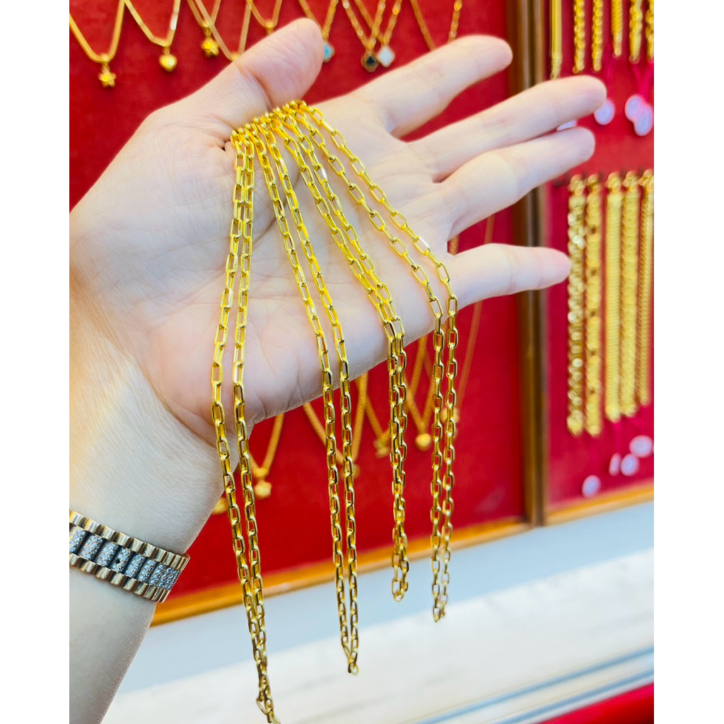 KMDGold สร้อยคอทองคำแท้ 96.5% 1สลึง ลายโซ่ฝรั่ง สินค้าทองแท้ พร้อมใบรับประกัน