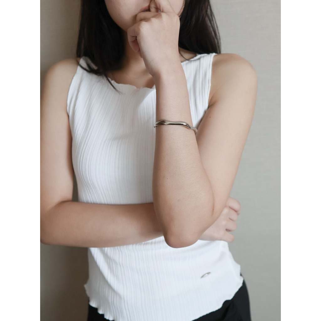 A.piece กำไล Stack & shine collection (waterproof) : [stainless steel] Bold bangle bracelet