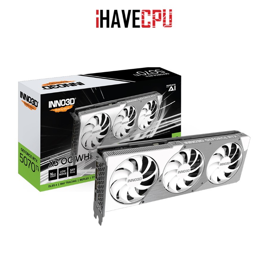 iHAVECPU VGA(การ์ดจอ) INNO3D GEFORCE RTX 5070 TI X3 OC WHITE - 16GB GDDR7 (N507T3-16D7X-176068W)