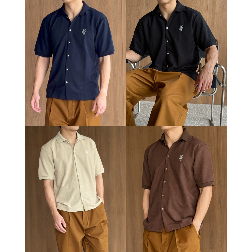 🔥ทักแชทรับโค้ดลดเพิ่ม HOB STUDIOS Textured Knitted Shirt