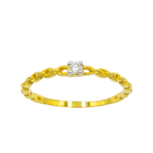 Happy Jewelry แหวนชู เม็ดเดี่ยว ราคาน่ารักๆ ดีไซด์เก๋ๆ ลายโซ่ Happy Jewelry ME511