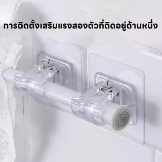 ราวผ้าม่าน ราวม่าน ราวม่านไม่ต้องเจาะ คลิปยึดราวม่าน ราวม่านอาบน้ำ ปรับระดับยืดหดได้ Tension Rod Adjustable Rod Spring