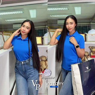 Victory VP02 เสื้อคอปกแขนสั้น เสื้อโปโลหญิงทรงเว้า ผ้าลูกกอล์ฟ ทรงสวย ใส่สบาย