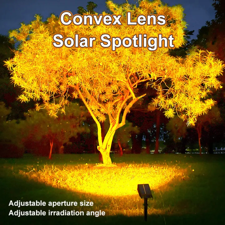 【การจัดส่งไทย】2000mAH ไฟส่องสนามหญ้าพลังงานแสงอาทิตย์แบบกันน้ำสำหรับกลางแจ้ง ไฟสนามหญ้าแบบปรับโฟกัสได้สำหรับรั้วลานบ้าน