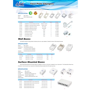 Link US-2006 ตัวแปลง RJ45 LINK, AMP ตัวเมียใส่หน้ากาก PANASONIC รุ่นใหม่ (Wide Series) บรรจุ 10 ตัว/Pkg
