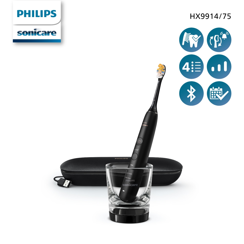 Philips Sonicare ฟิลิปส์ แปรงสีฟันไฟฟ้า DiamondClean รุ่น HX9914_75 (สีดำ) และ HX9914_76 (สีชมพู) ขอ
