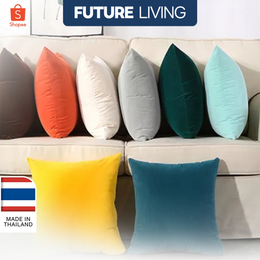 Future Living หมอนอิง หมอนหนุน หมอนอิงโซฟา ผ้าลินิน แบบหนา ทรงสี่เหลี่ยม ขนาดใหญ่ สีพื้น