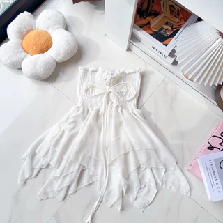 เสื้อเกาะอกรูดหน้าชีฟอง ( อก32-48 ) 🎀 ทรงแมงกระพรุน