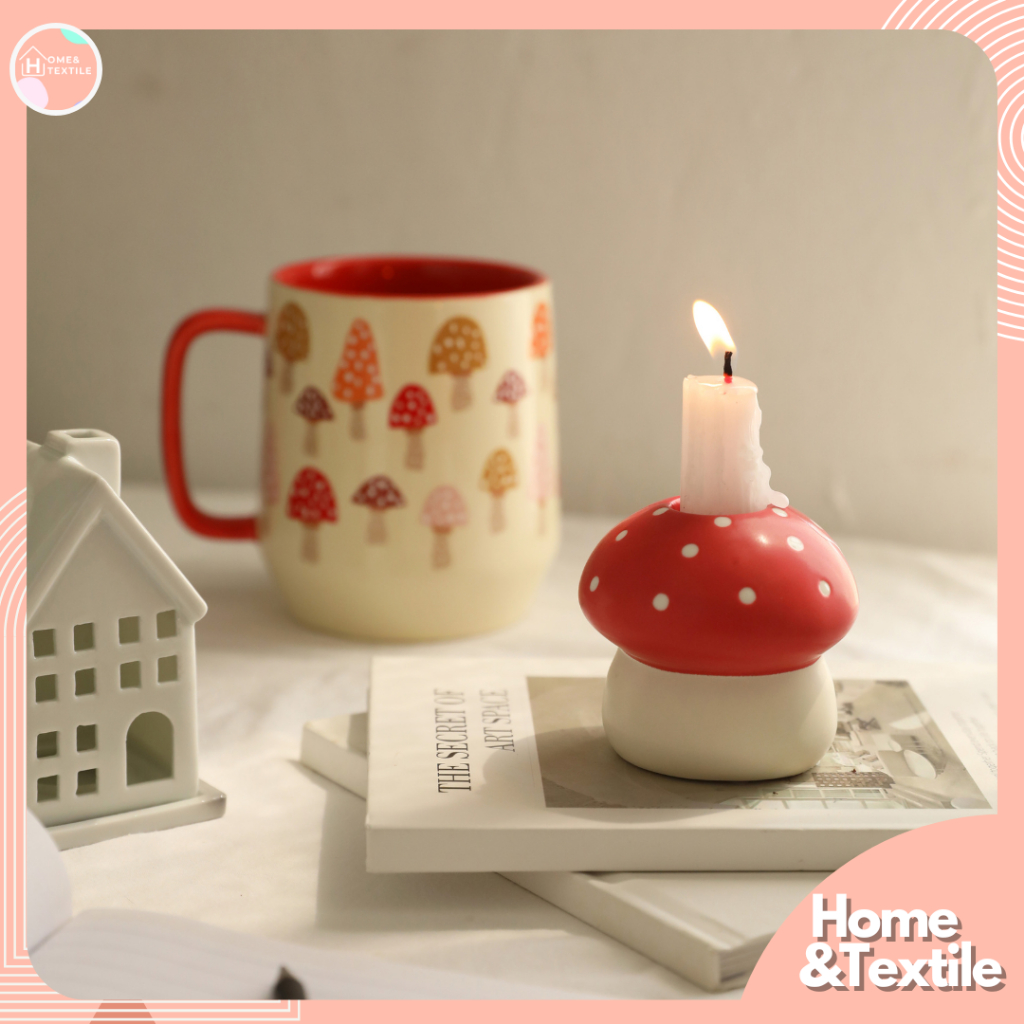【พร้อมส่ง】 เชิงเทียนรูปเห็ด Forest Glow: Mushroom Candle Holder