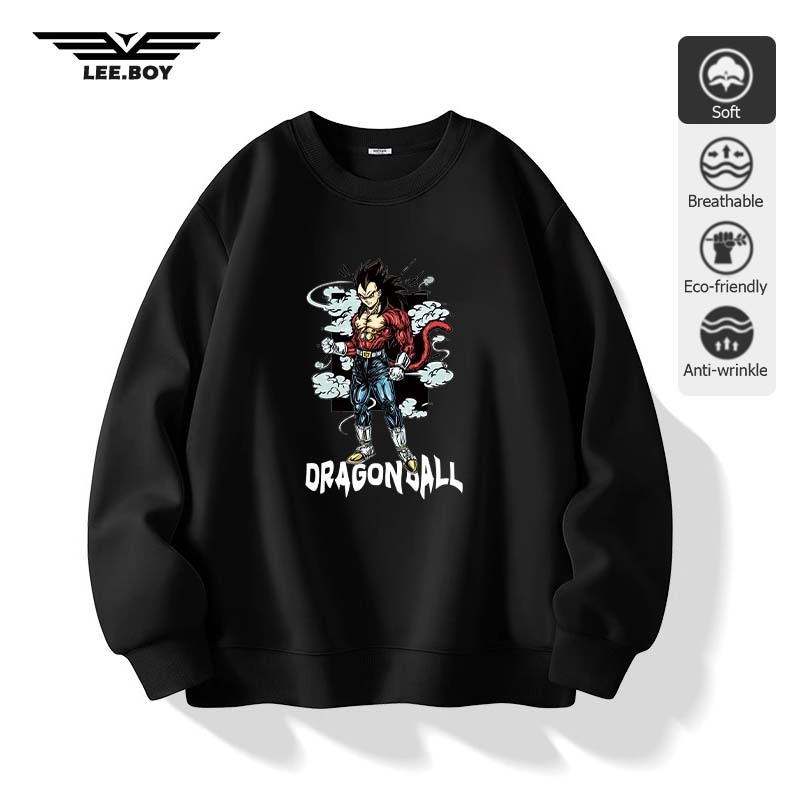 คอมกลม Sweatshirt รูปแบบตัวอักษร ทรงหลวมและเอนกประสงค์ Dragon Ball ดราก้อนบอล เสื้อกันหนาว พิมพ์ลาย พร้อมส่งจากกทม