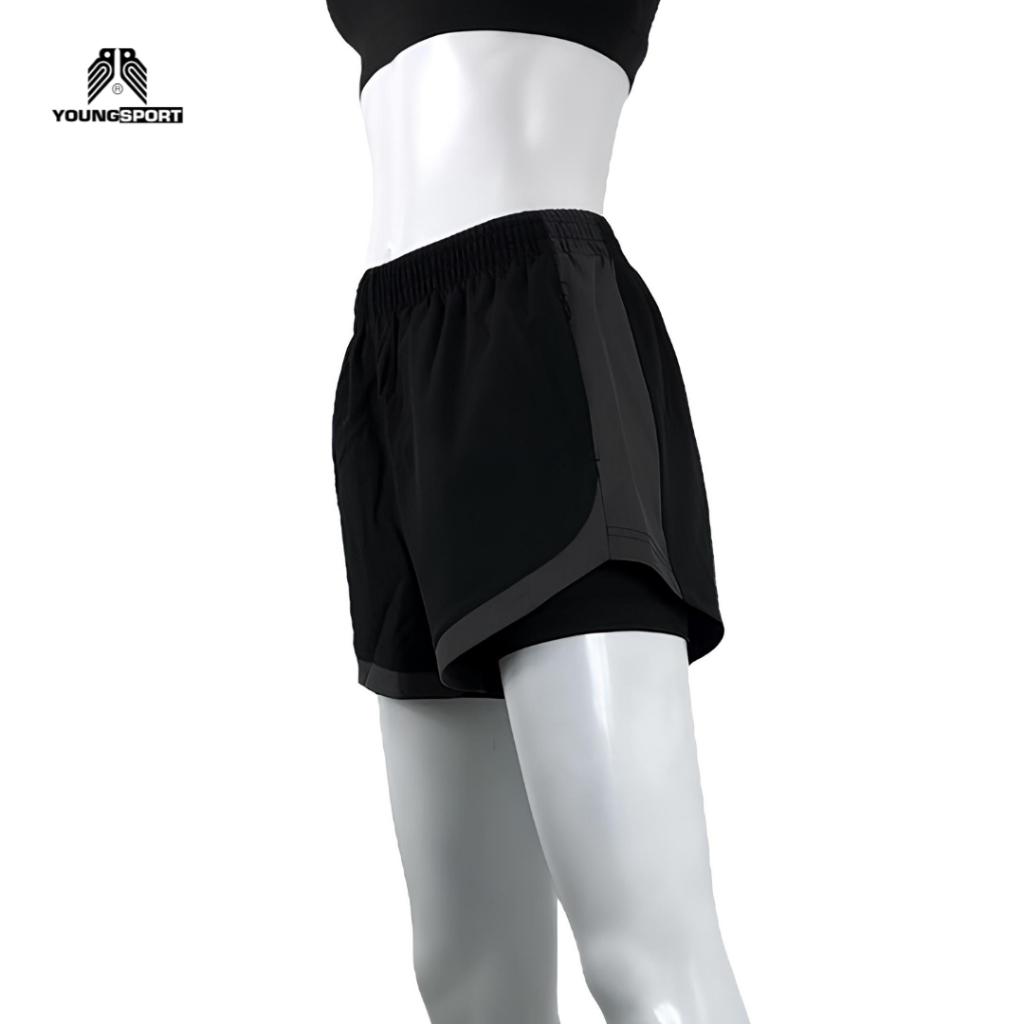 กางเกงขาสั้น 2 ส่วนผู้หญิง มีซับใน มีความยืดหยุ่น ระบายอากาศได้ดี  YOUNG SPORT รุ่น  Y-2845