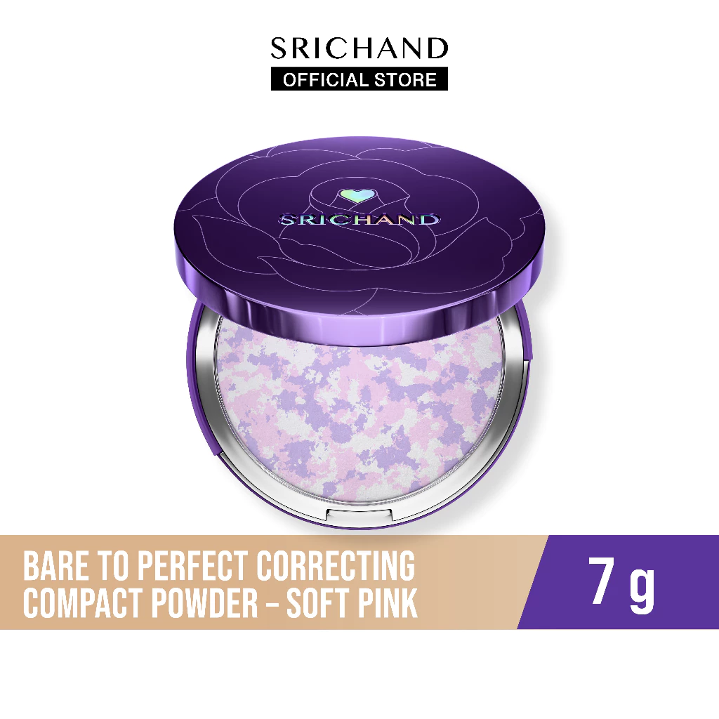 SRICHAND แบร์ ทู เพอร์เฟคท์ คอร์เรคติ้ง คอมแพค พาวเดอร์ ซอฟท์ พิงค์ Bare to Perfect Correcting Powder Soft Pink 7g