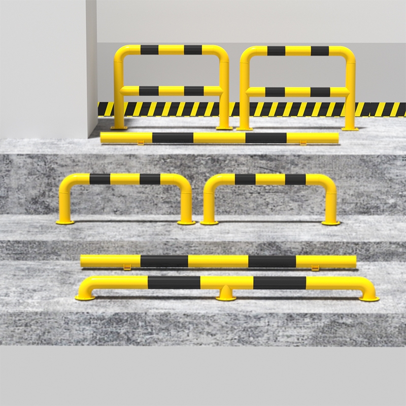 ราวกันชนเหล็ก ราวกันชนป้องกันการชน 3" หนา 2mm ขนาด 30x100cm 60x100cm ราวกันชนเหลือง/ดำ เหล็กกั้นล้อ กั้นเขต