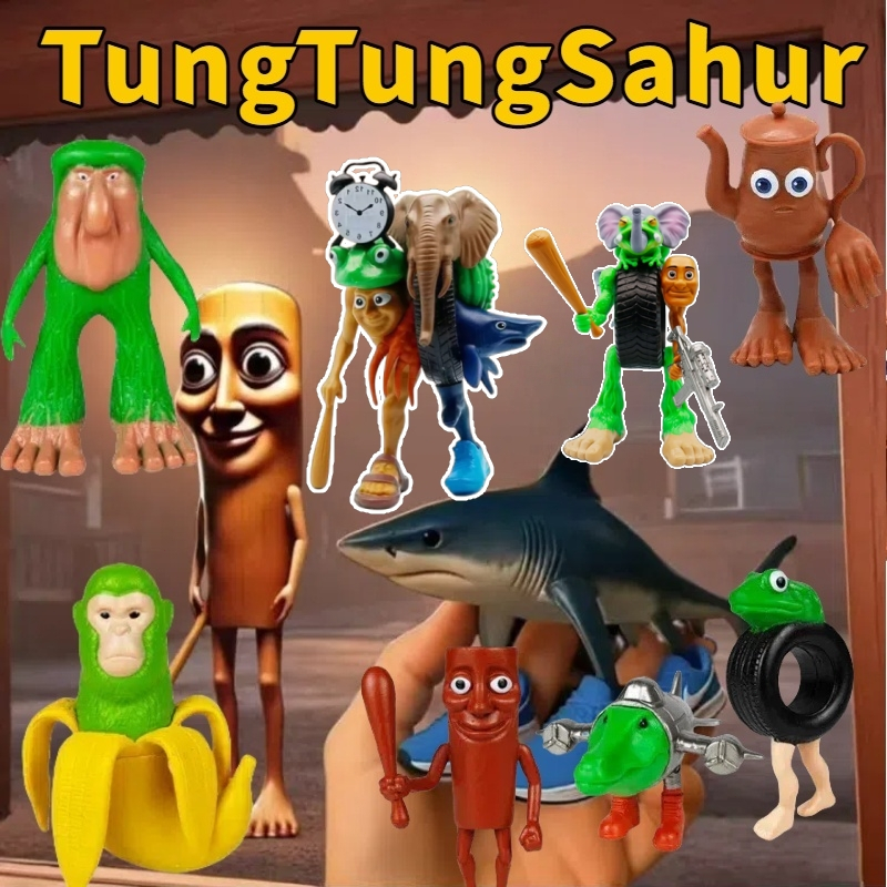 8 ชิ้น/เซ็ต Tung Tung Sahur Action Figure Trralo Bombardino Crocodilo Boneca Ambalabu รุ่นของเล่นของขวัญ
