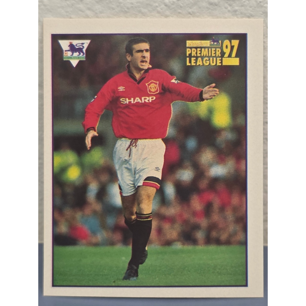 การ์ดสติ๊กเกอร์ฟุตบอล ERIC CANTONA ของแท้100% ภาพถ่ายจากสินค้าจริง