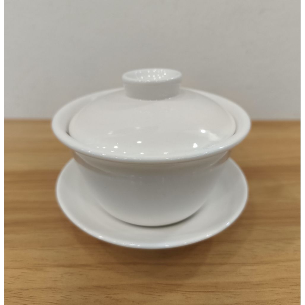 Bone China - N0567/L + N0568 - ชุดถ้วยชาจีนพร้อมจานรอง/Tea Cup With Lid 0.17 L. + Tea Cup Saucer 10.5 cm.