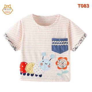 🌼พร้อมส่งจากไทย🌼 เสื้อยืดเด็ก ผ้าคอตตอน100% เสื้อยืดสีริ้วคร…