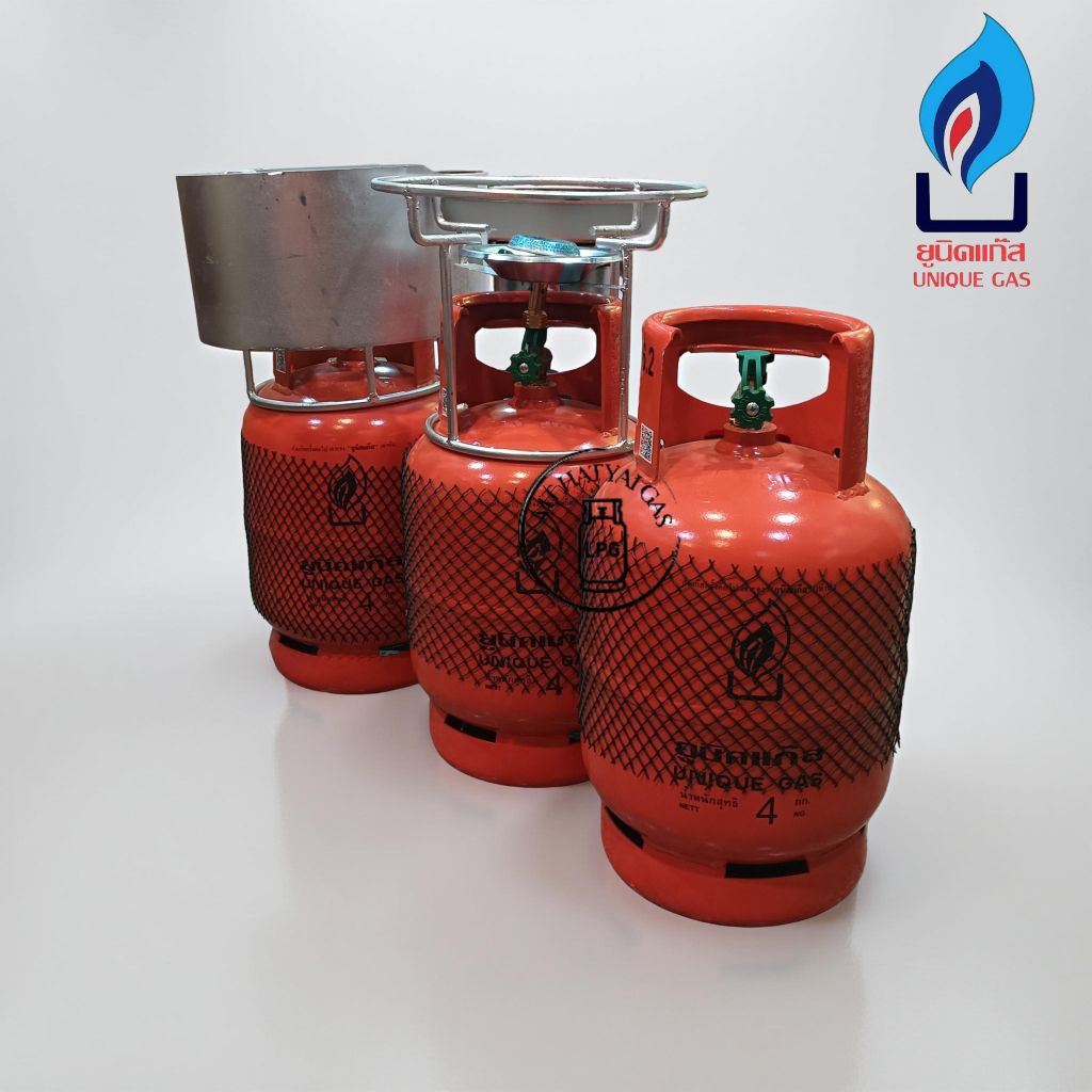 ถังปิคนิค ถังแก๊ส 4 กิโลยี่ห้อ ยูนิคแก๊สพร้อมโครงหัวบัว ครบชุด