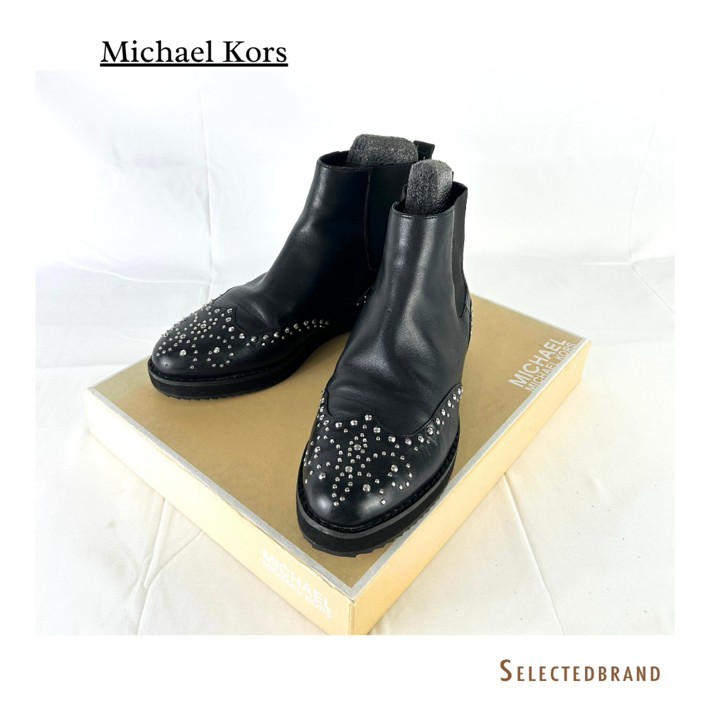 Sofie Studded Leather Chelsea Boots