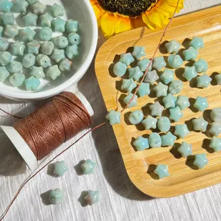 ลูกปัดอะคริลิค ลายหิน รูปทรงหัวใจ,ดาว 10มิล 10 ชิ้น DIY