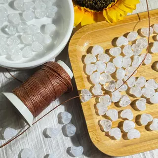 ลูกปัดอะคริลิค ลายหิน รูปทรงหัวใจ,ดาว 10มิล 10 ชิ้น DIY